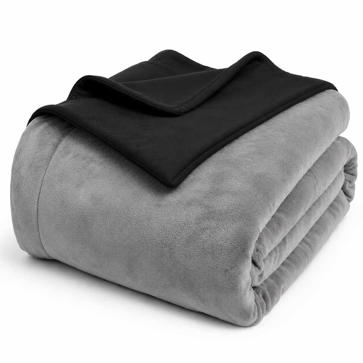 COBIJA CAMA DOBLE ABRICOL DOBLE FAZ 185x220 Gris/Negro