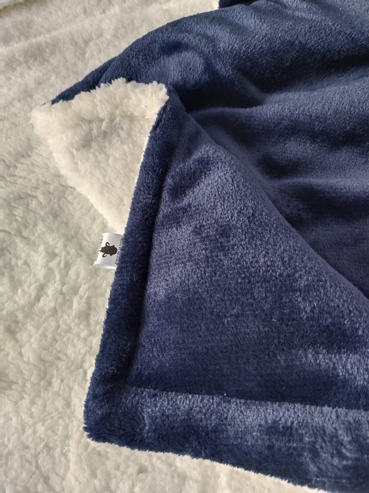Cobija Termica Sherpa Cama Doble Azul Oscuro