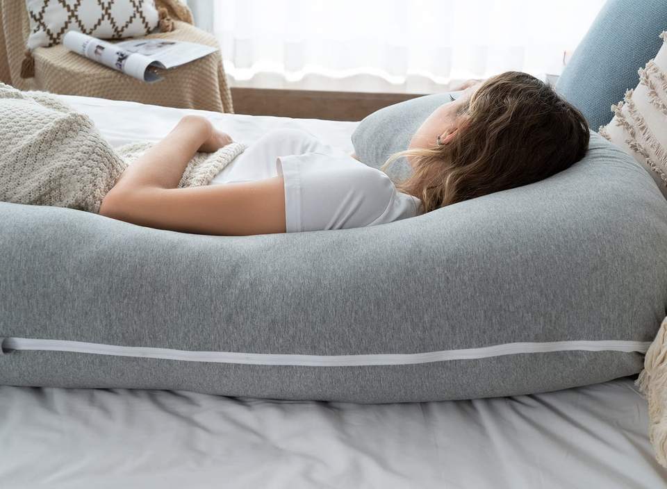 Almohada Cojin Hergonomico Forma L Para Cuerpo Entero