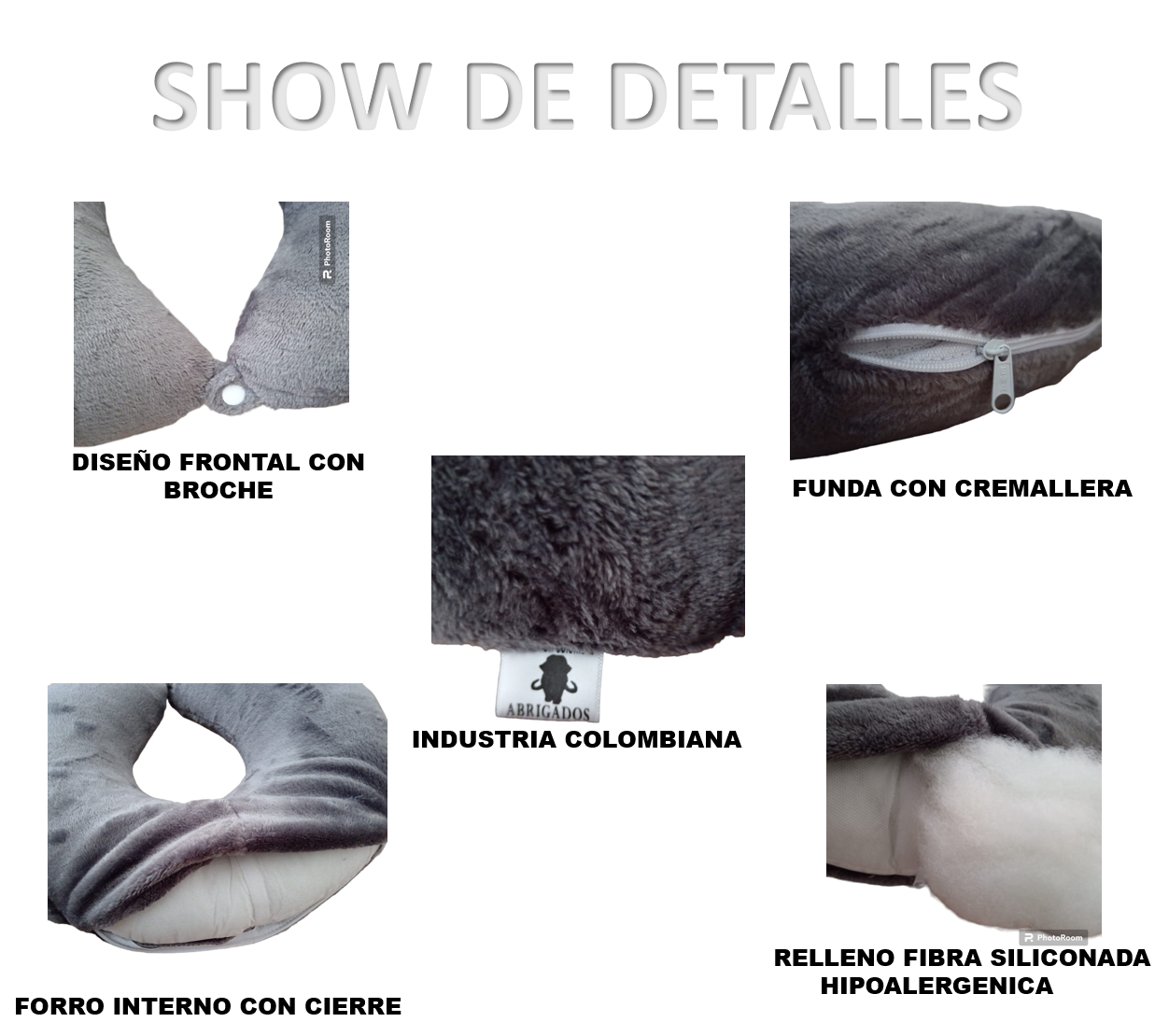 Cojin Viajero Para Cuello Gris