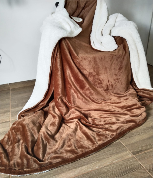 Cobija Termica Sherpa Cama Doble Cafe