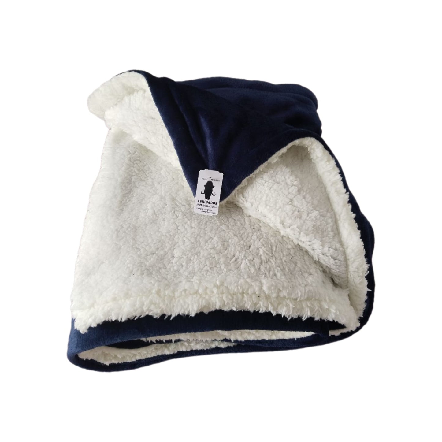 Cobija Termica Sherpa Cama Doble Azul Oscuro
