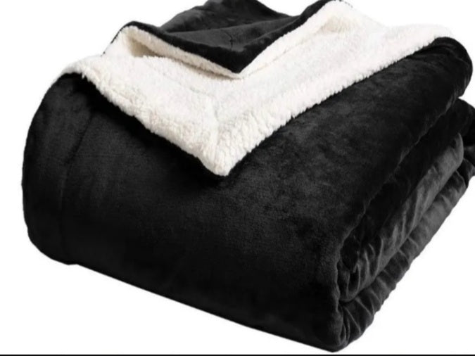 Cobija Termica Sherpa Cama Doble Negro