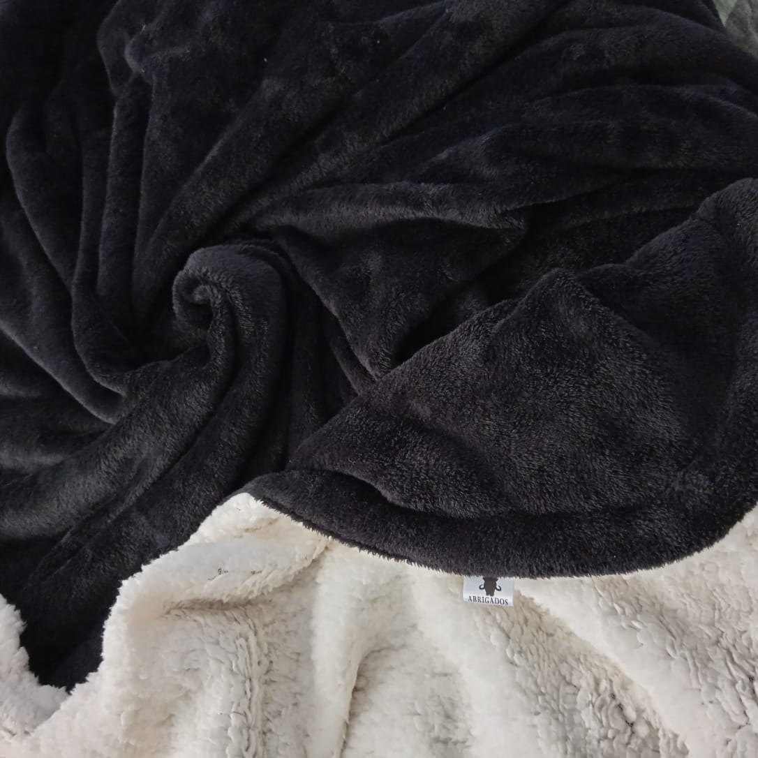 Cobija Termica Sherpa Cama Doble Negro