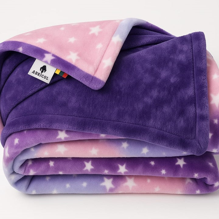 COBIJA CAMA DOBLE ABRICOL DOBLE FAZ  180x220 cm Morado/Estrellas