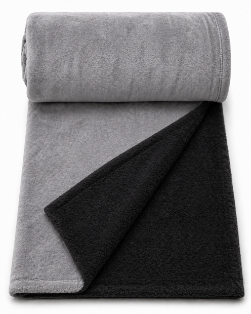 COBIJA CAMA DOBLE ABRICOL DOBLE FAZ 185x220  Gris/Negro