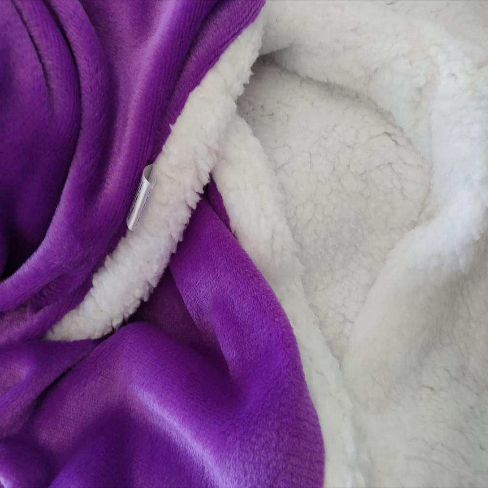 Cobija Termica Sherpa Cama Doble  Morado