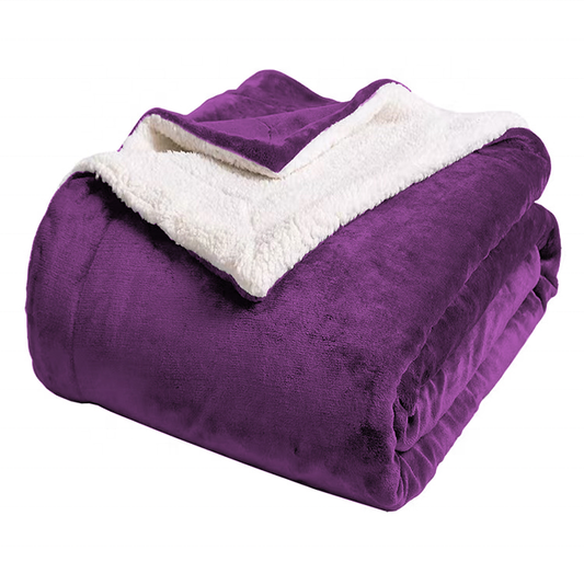Cobija Termica Sherpa Cama Doble  Morado