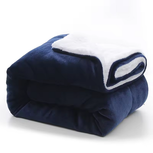 Cobija Termica Sherpa Cama Sencilla Azul Oscuro 155X200 CM