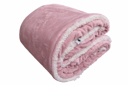 Cobija Termica Sherpa Cama Doble  rosado
